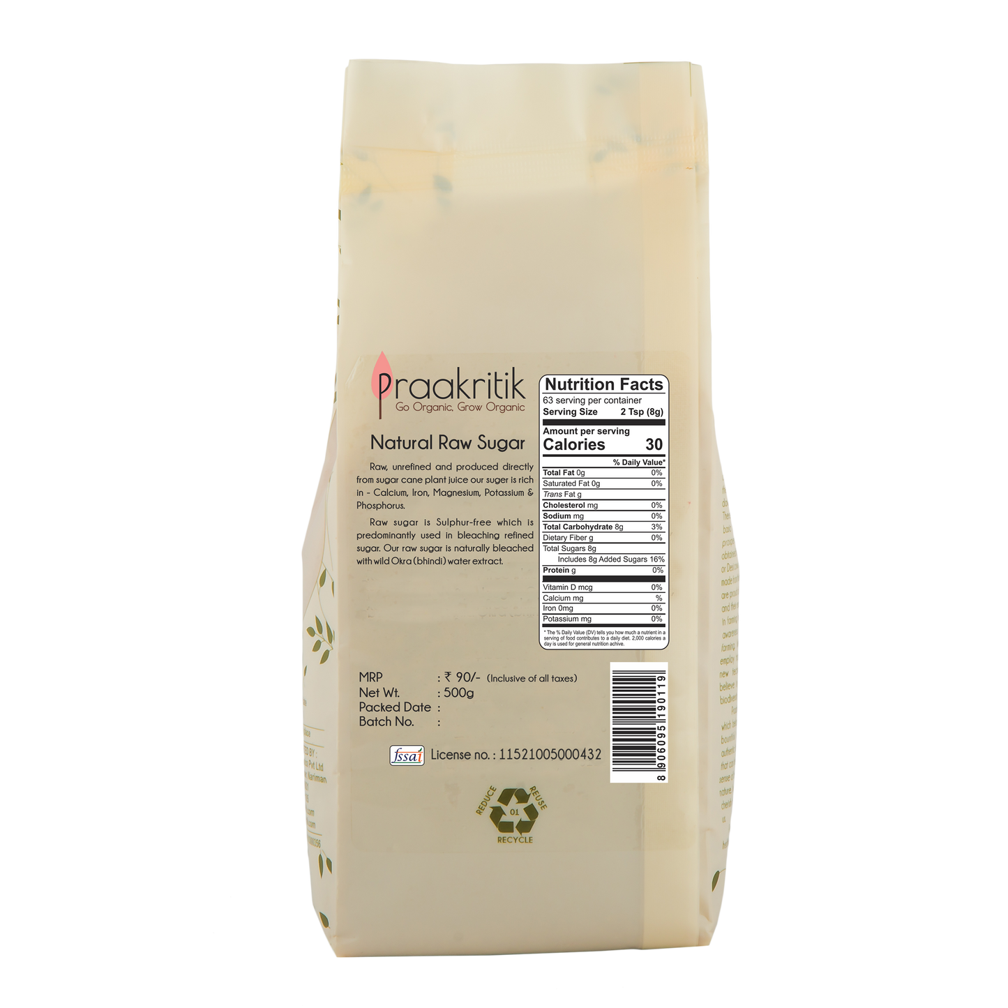 Raw Sugar 500g - Natural